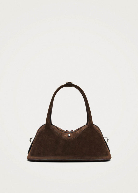 Bolso de cuero marrón Hilma de ante-image