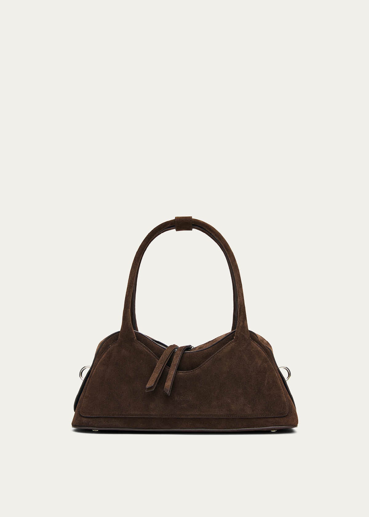 Bolso de cuero marrón Hilma de ante