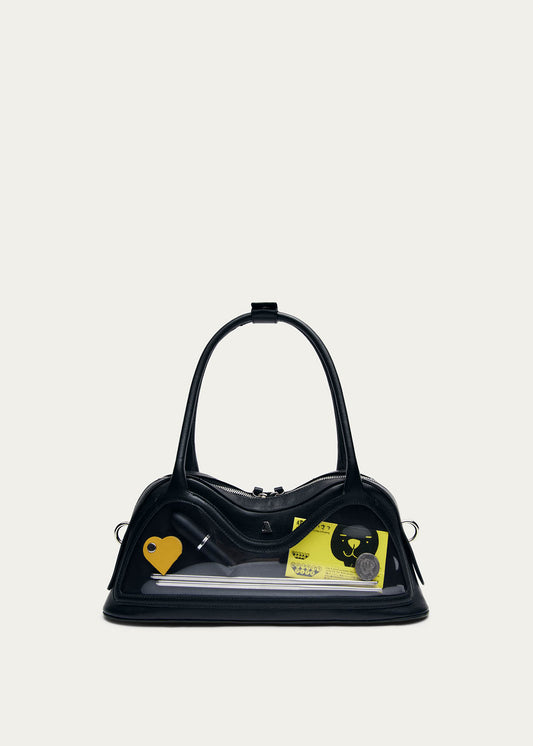 Bolso de cuero negro de vinilo Hilma-image
