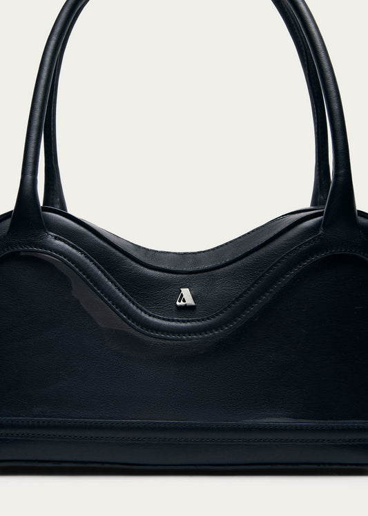 Bolso de cuero negro de vinilo Hilma-image