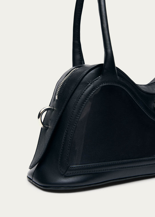 Bolso de cuero negro de vinilo Hilma-image