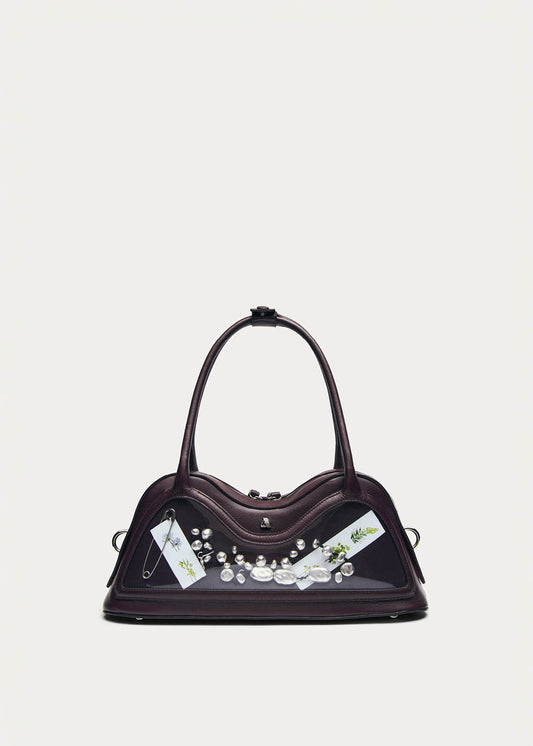 Bolso de cuero vinilo burdeos Hilma-image
