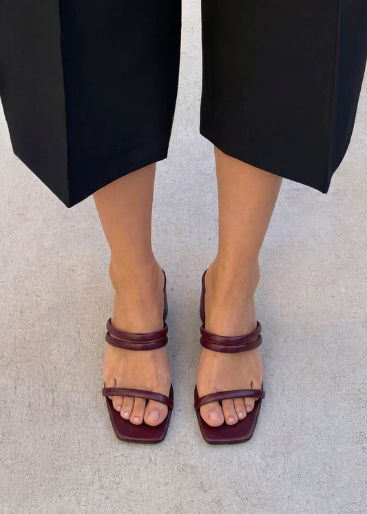 Indiana Bare Sandali in Pelle Bordeaux-image