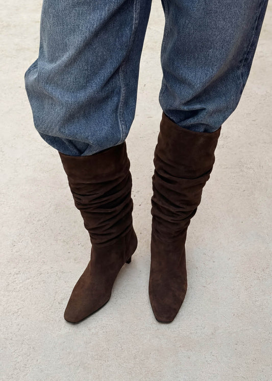 Kalila Bottes en Cuir Suédé Marron-image