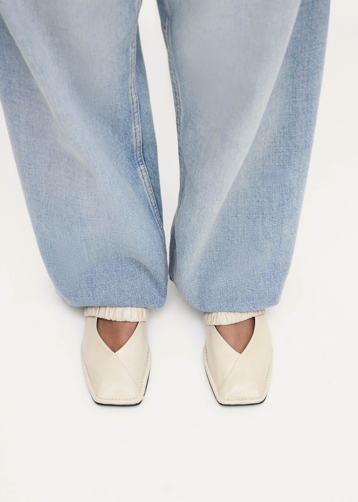 Lautan Ballerines en Cuir Crème
