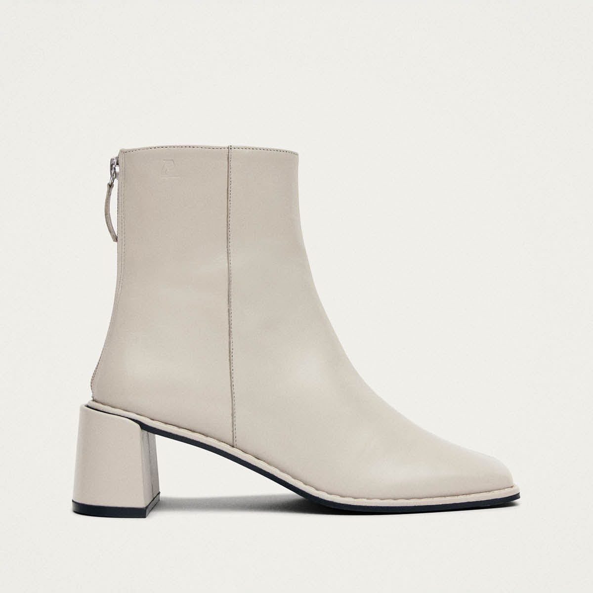 Luc Cream Leather Ankle Boots