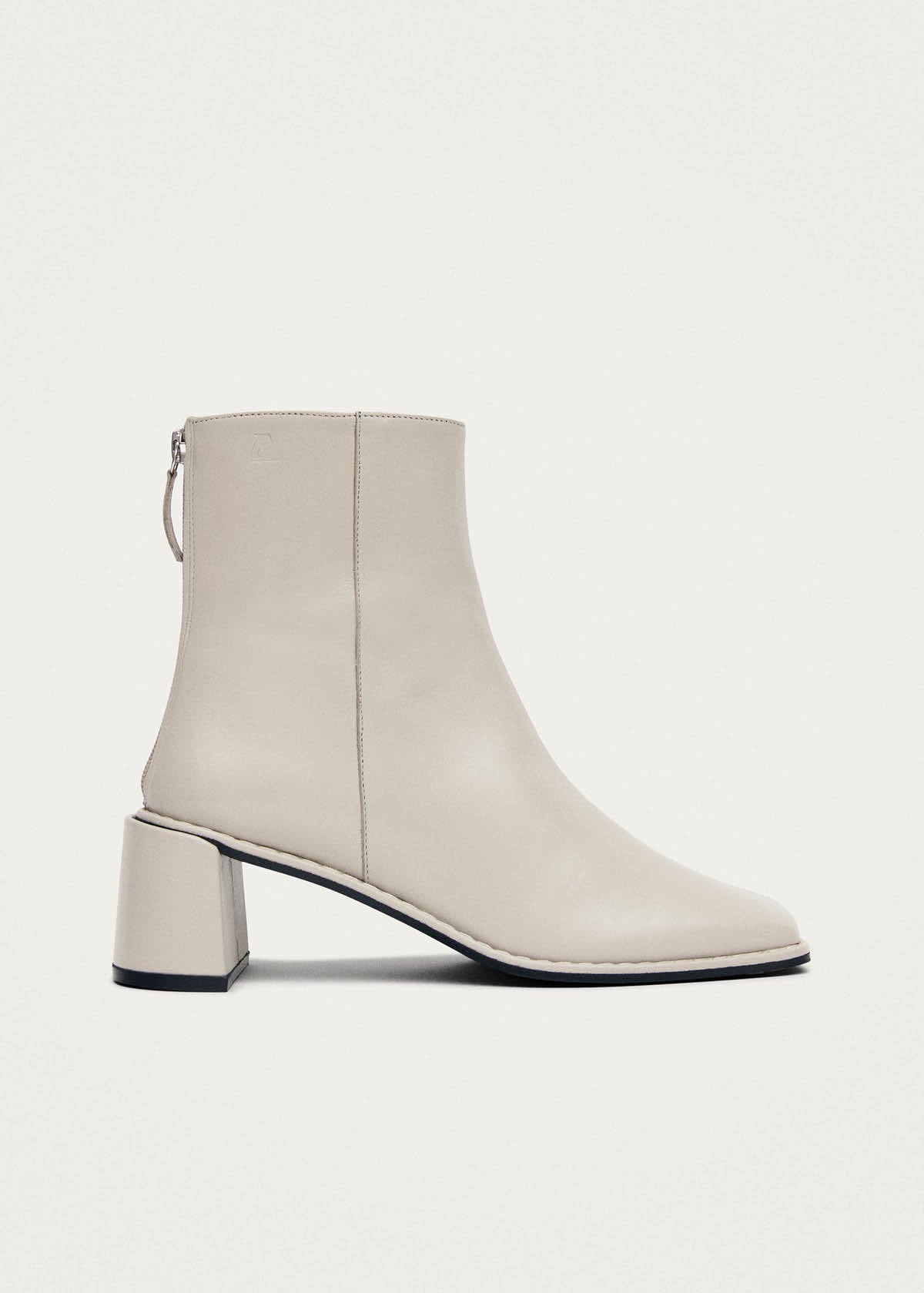 Luc Cream Leather Ankle Boots