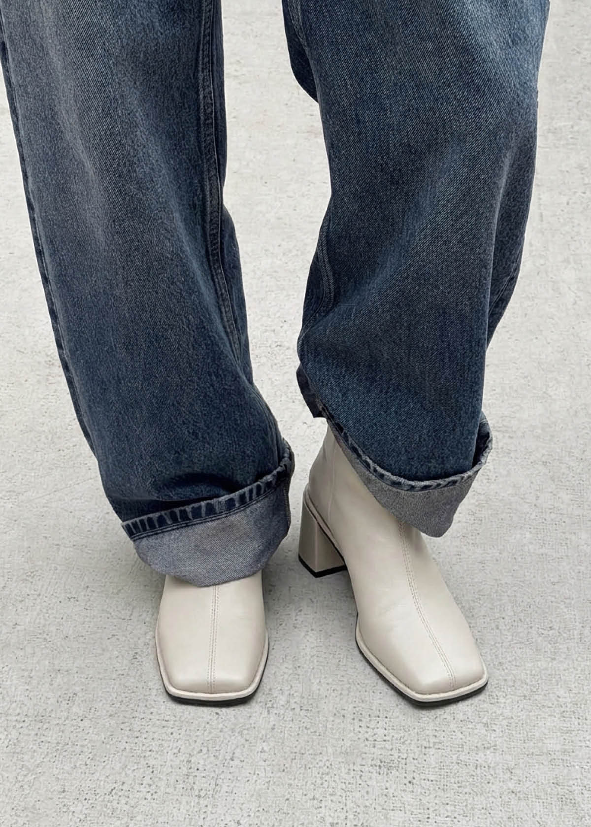 Luc Cream Leather Ankle Boots