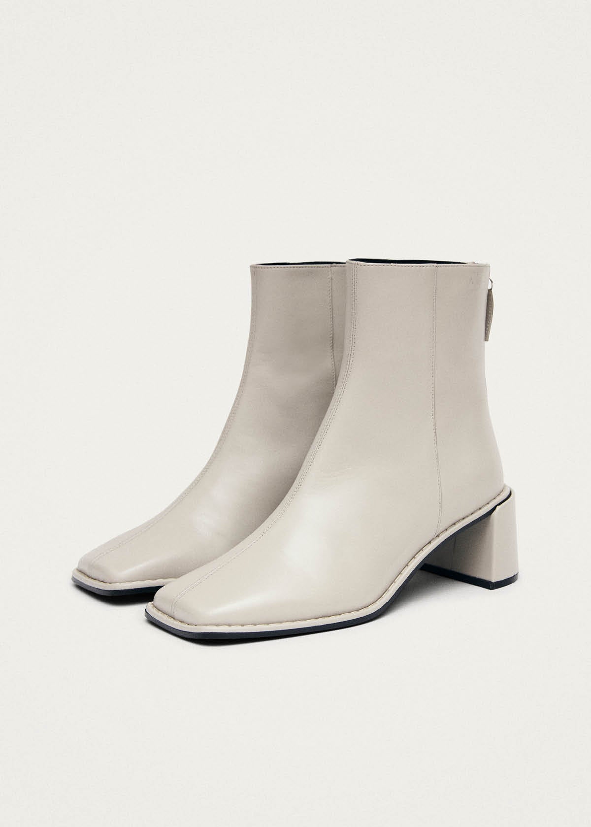 Luc Cream Leather Ankle Boots