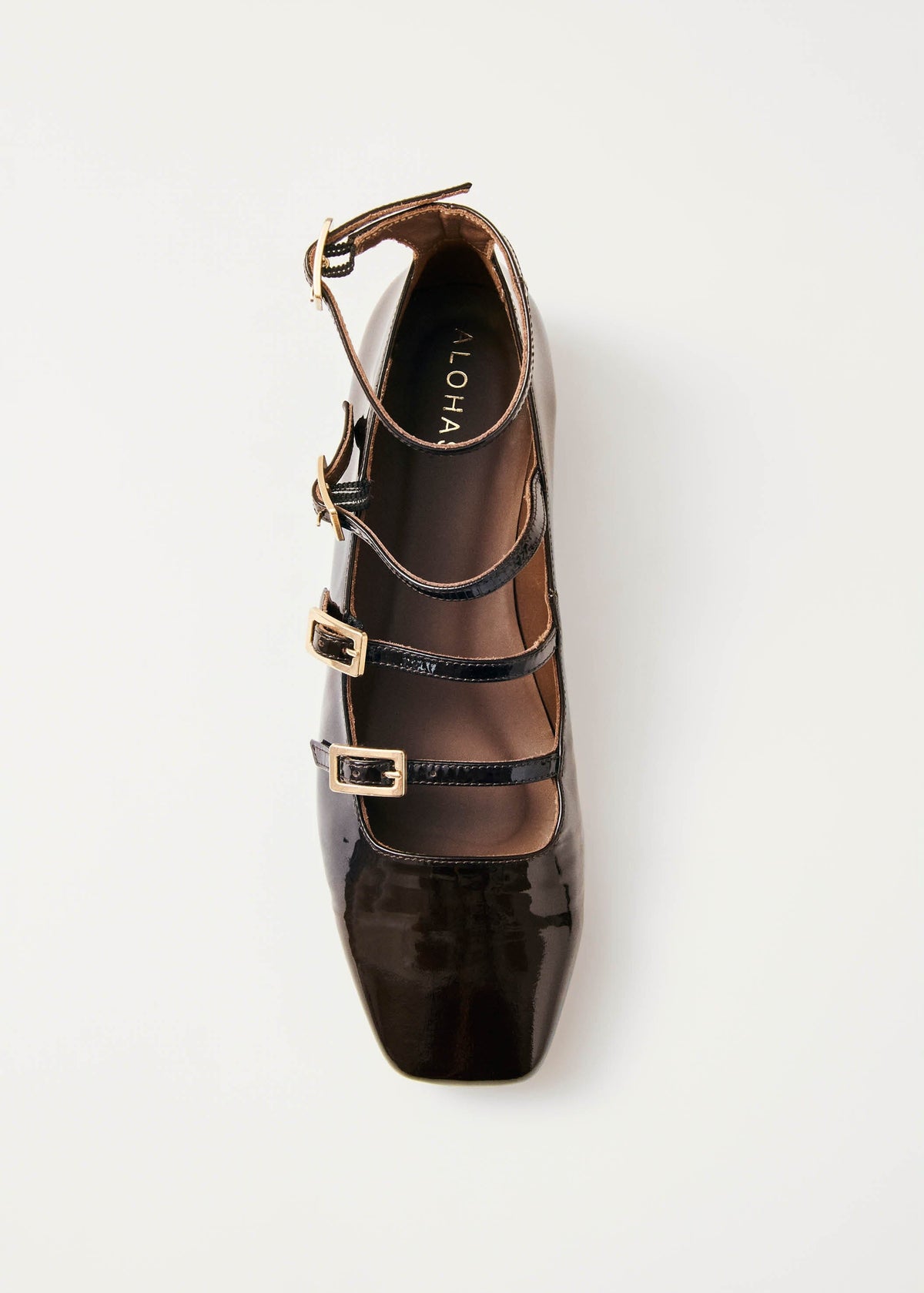 Luke Ballerines Mary Jane en Cuir Verni Marron
