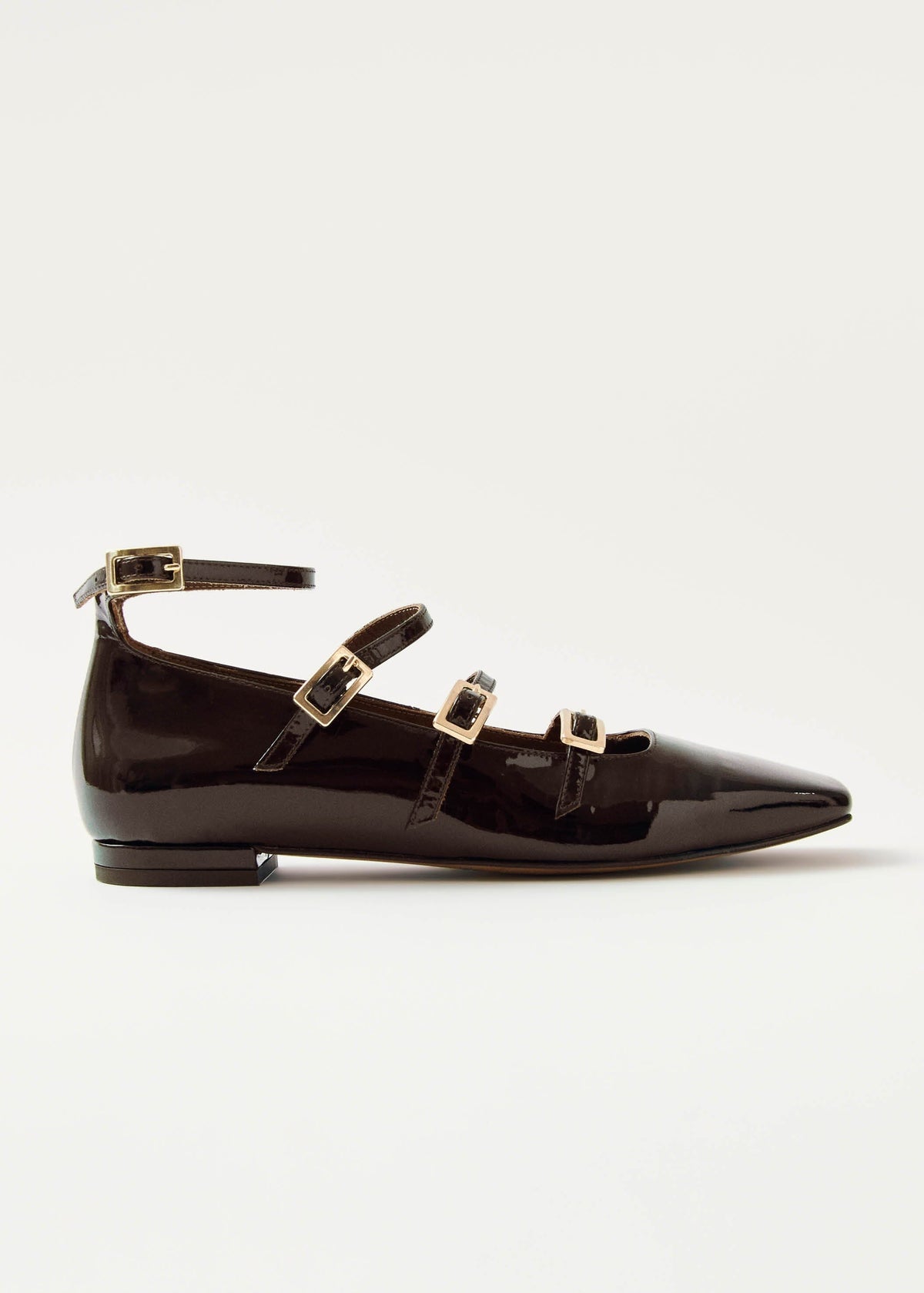 Luke Ballerines Mary Jane en Cuir Verni Marron