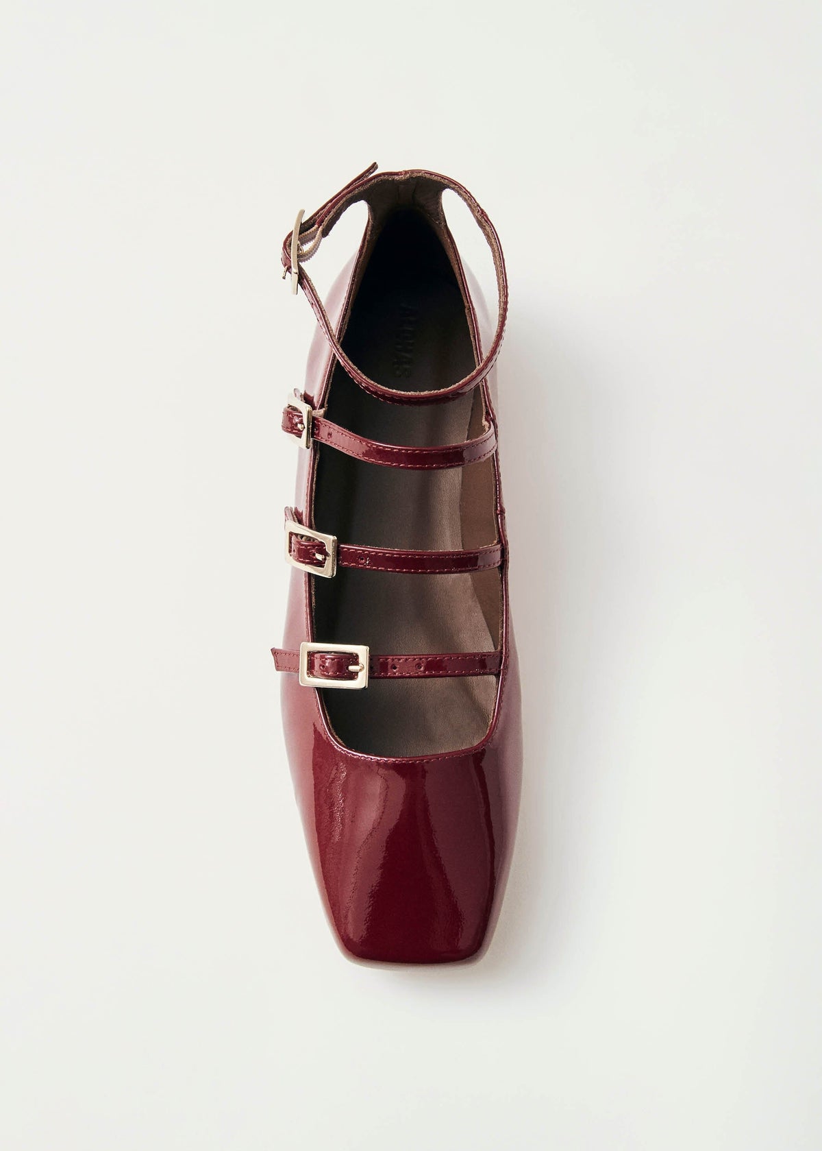 Luke Ballerines Mary Jane en Cuir Verni Bordeaux