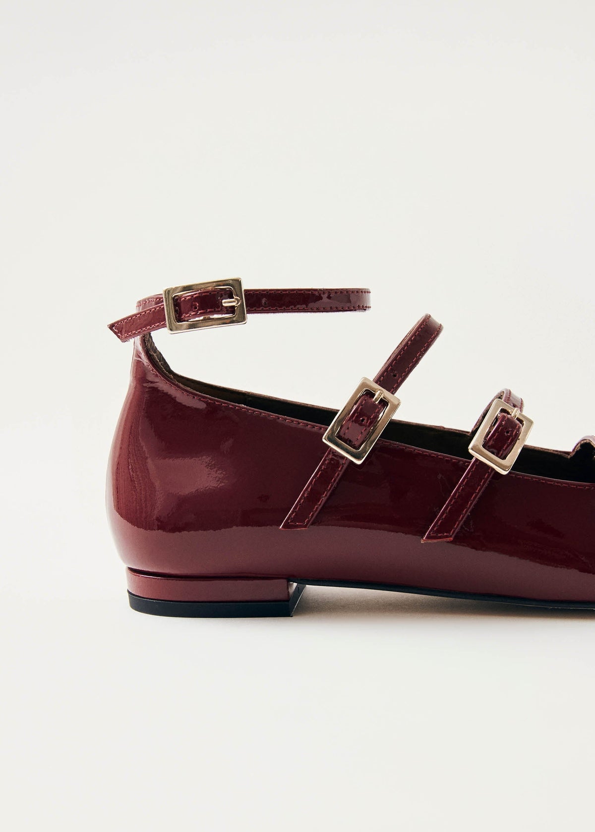 Luke Ballerines Mary Jane en Cuir Verni Bordeaux