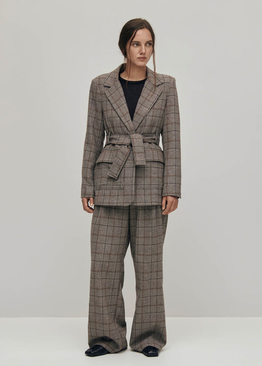 Nagano Blazer a Quadri Marrone-image