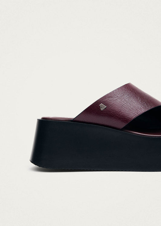Nova Rift Sandales en Cuir Bordeaux-image