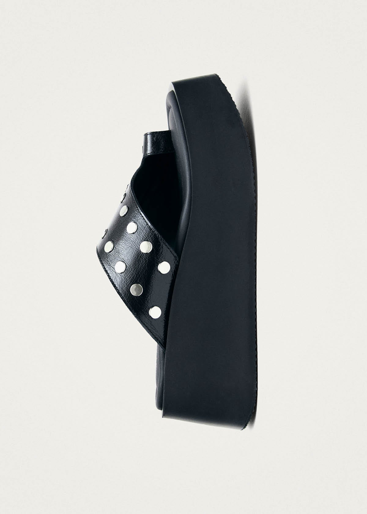 Nova Studs schwarze Leder Sandalen