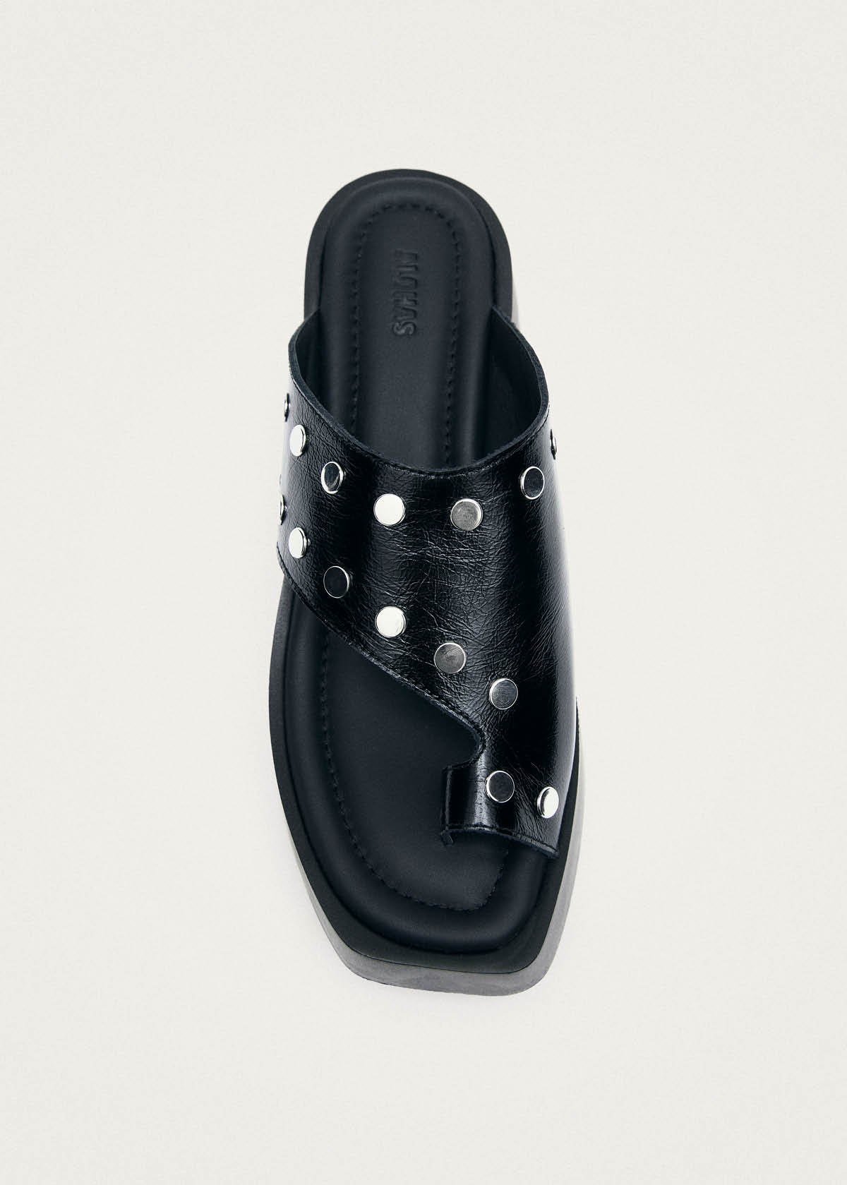 Nova Studs schwarze Leder Sandalen