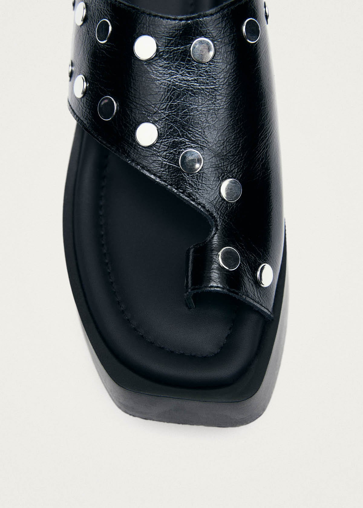 Nova Studs schwarze Leder Sandalen