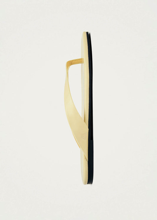 Ola Pale Yellow Leather Sandals-image