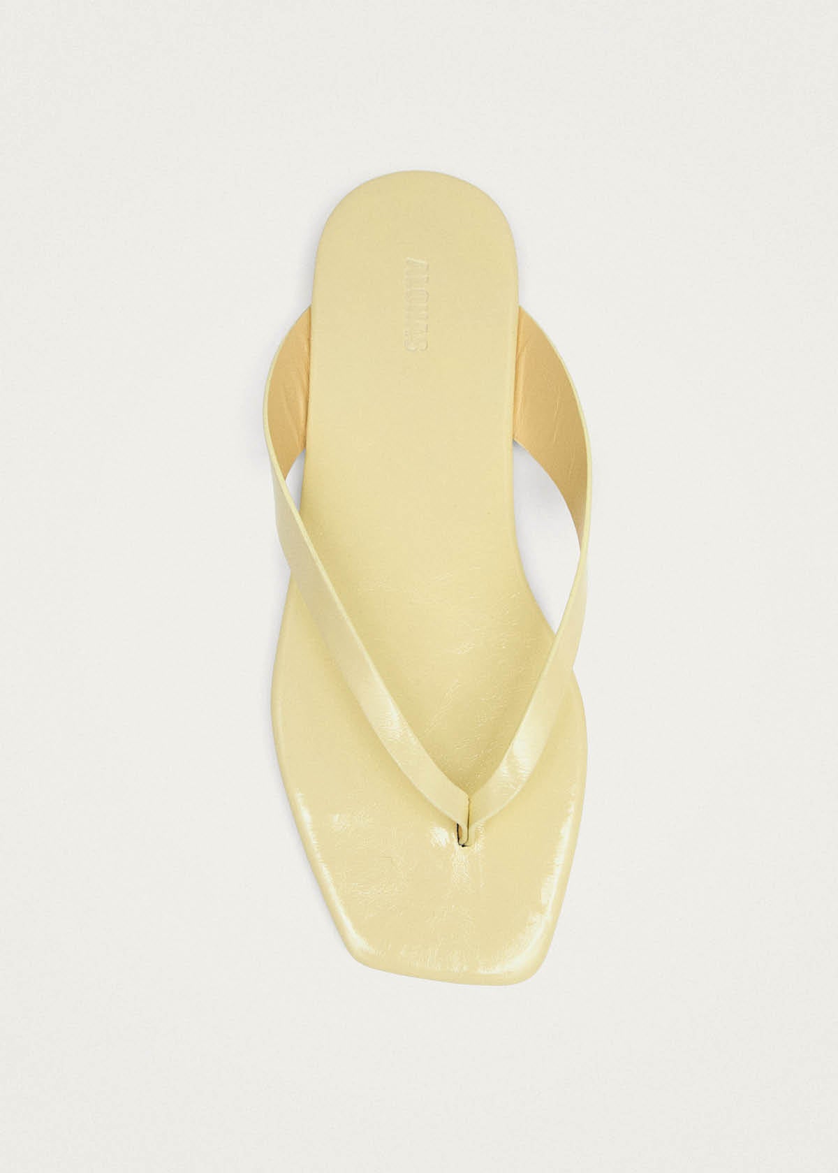 Ola Sandalias de Cuero Color Amarillo Pálido