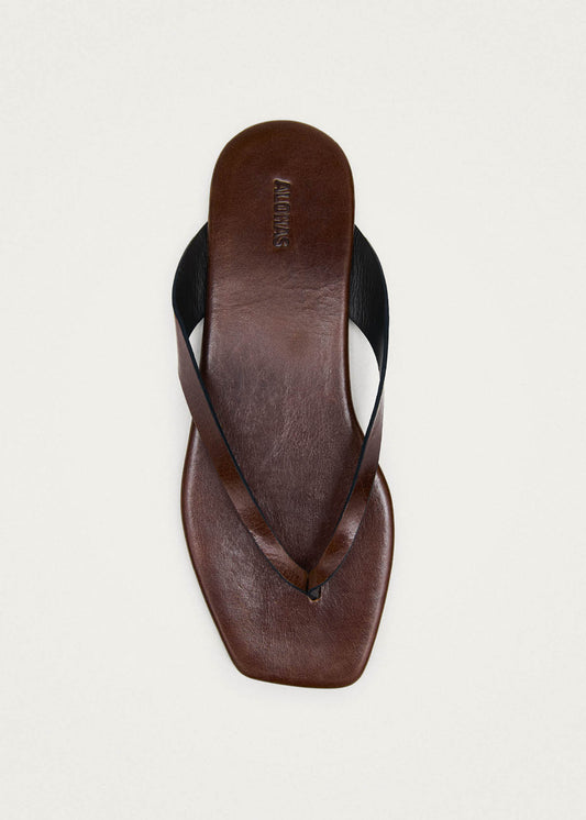 Ola Rift Sandales en Cuir Marron-image