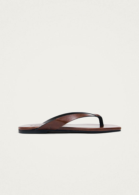 Ola Rift Braune Leder Sandalen