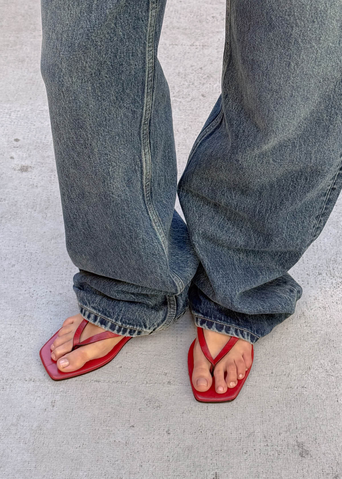 Ola Rift Sandales en Cuir Rouge