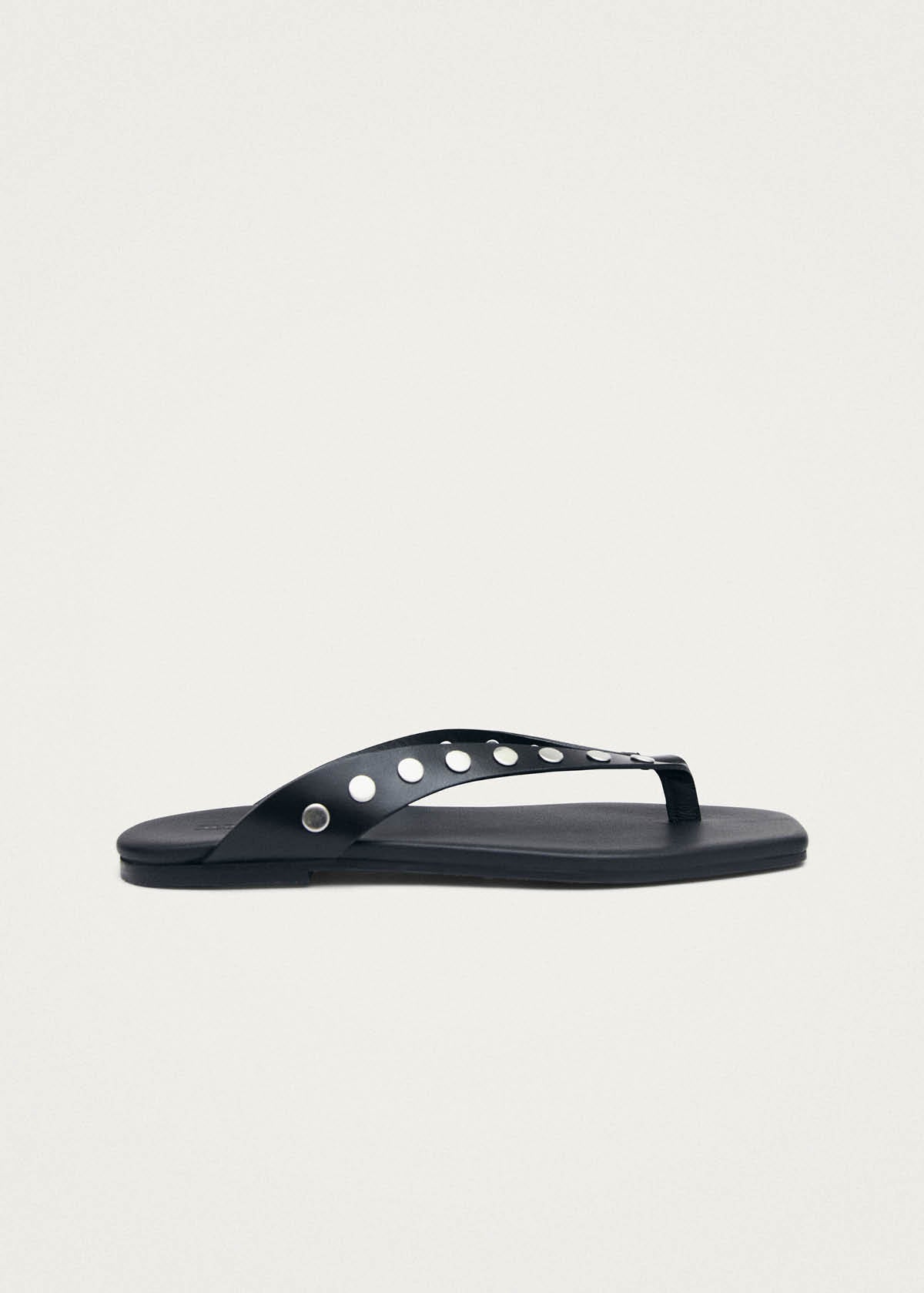Ola Studs Sandalias de Cuero Negras