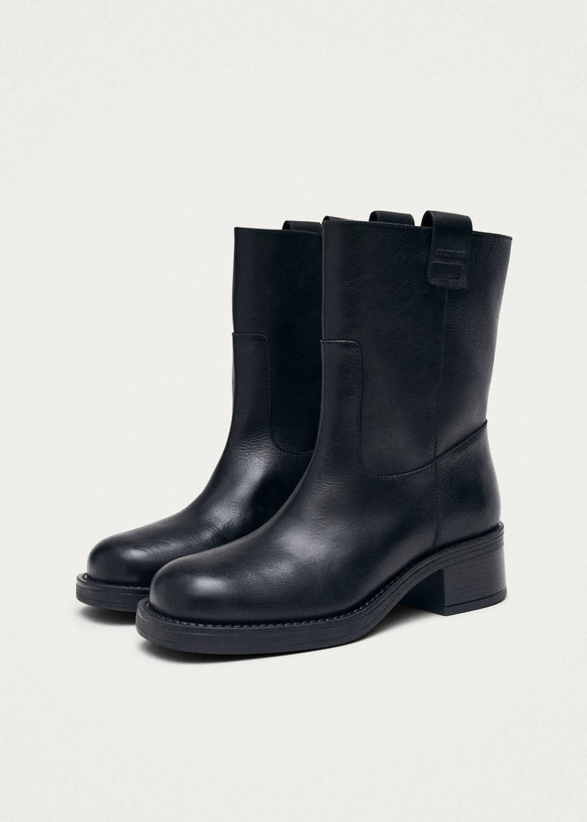 Rajan Botas de Cuero Negro