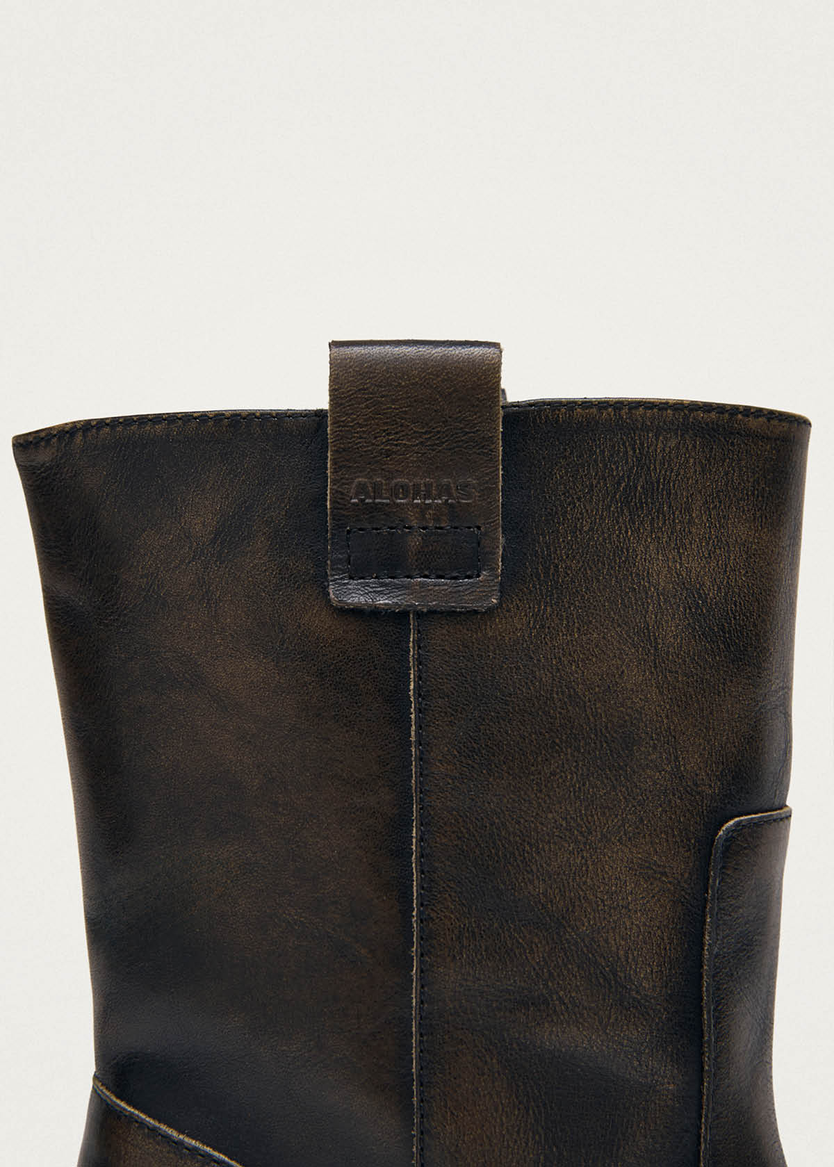 Rajan Botas de cuero efecto vintage color marrón