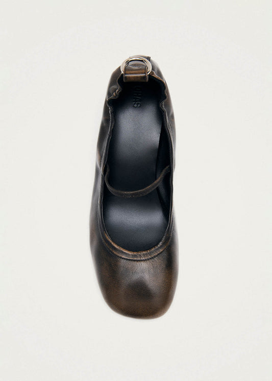 Rhiane Escarpins en Cuir Marron Effet Vintage-image