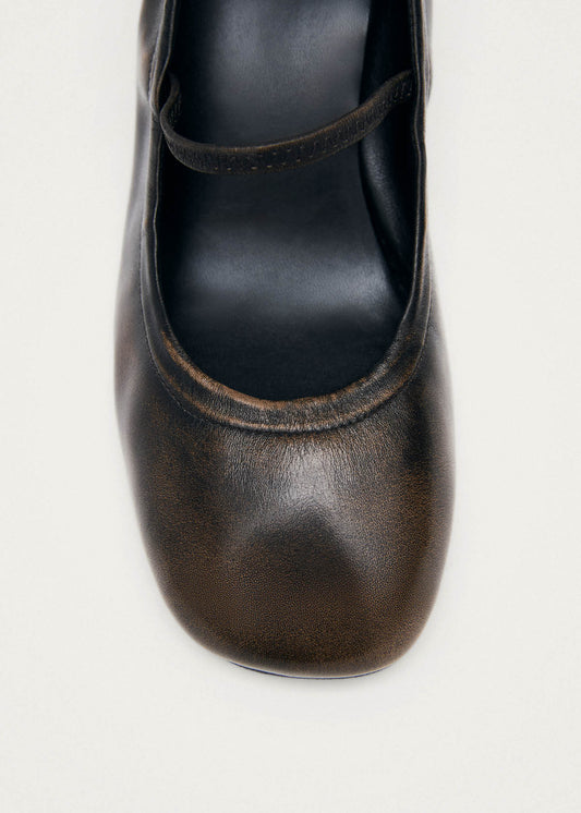 Rhiane Escarpins en Cuir Marron Effet Vintage-image