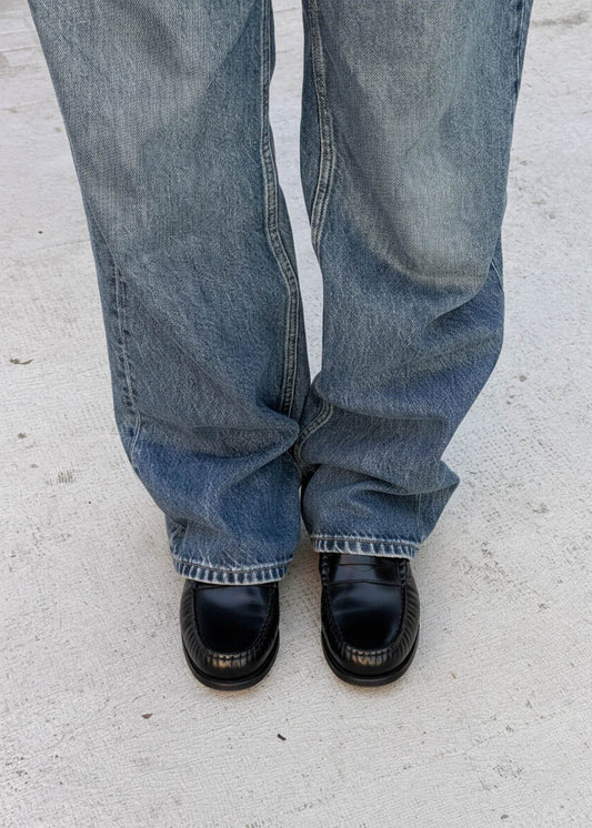 Rivet Mocassins en cuir noir-image