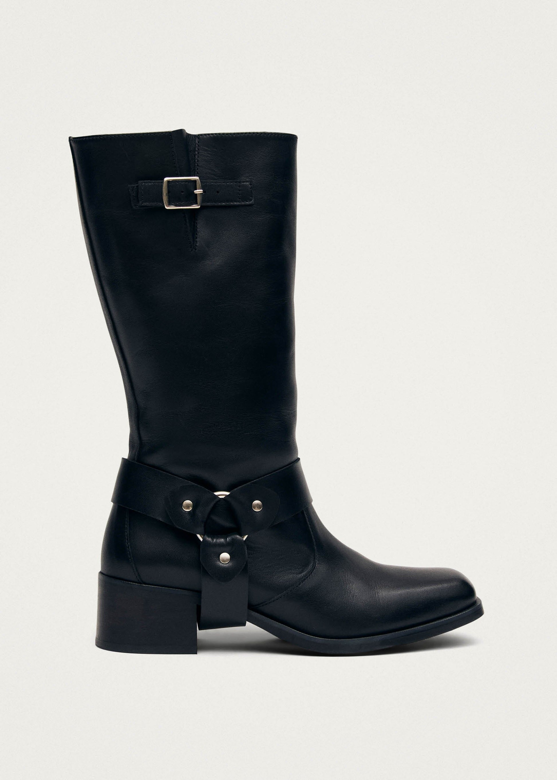 Rocky Stivali Biker in Pelle Nera