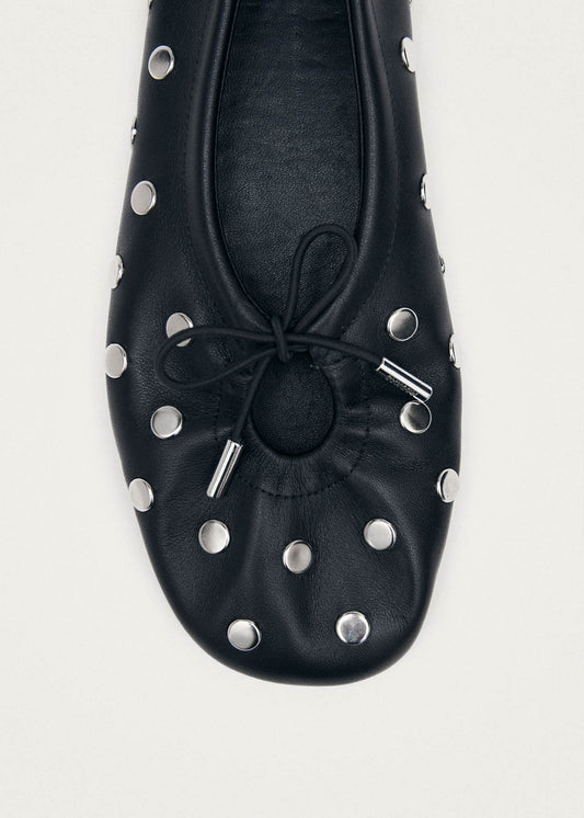 Rosalind All Studs Ballerines en Cuir Noir-image