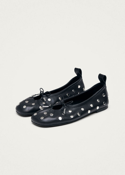 Rosalind All Studs Ballerines en Cuir Noir-image