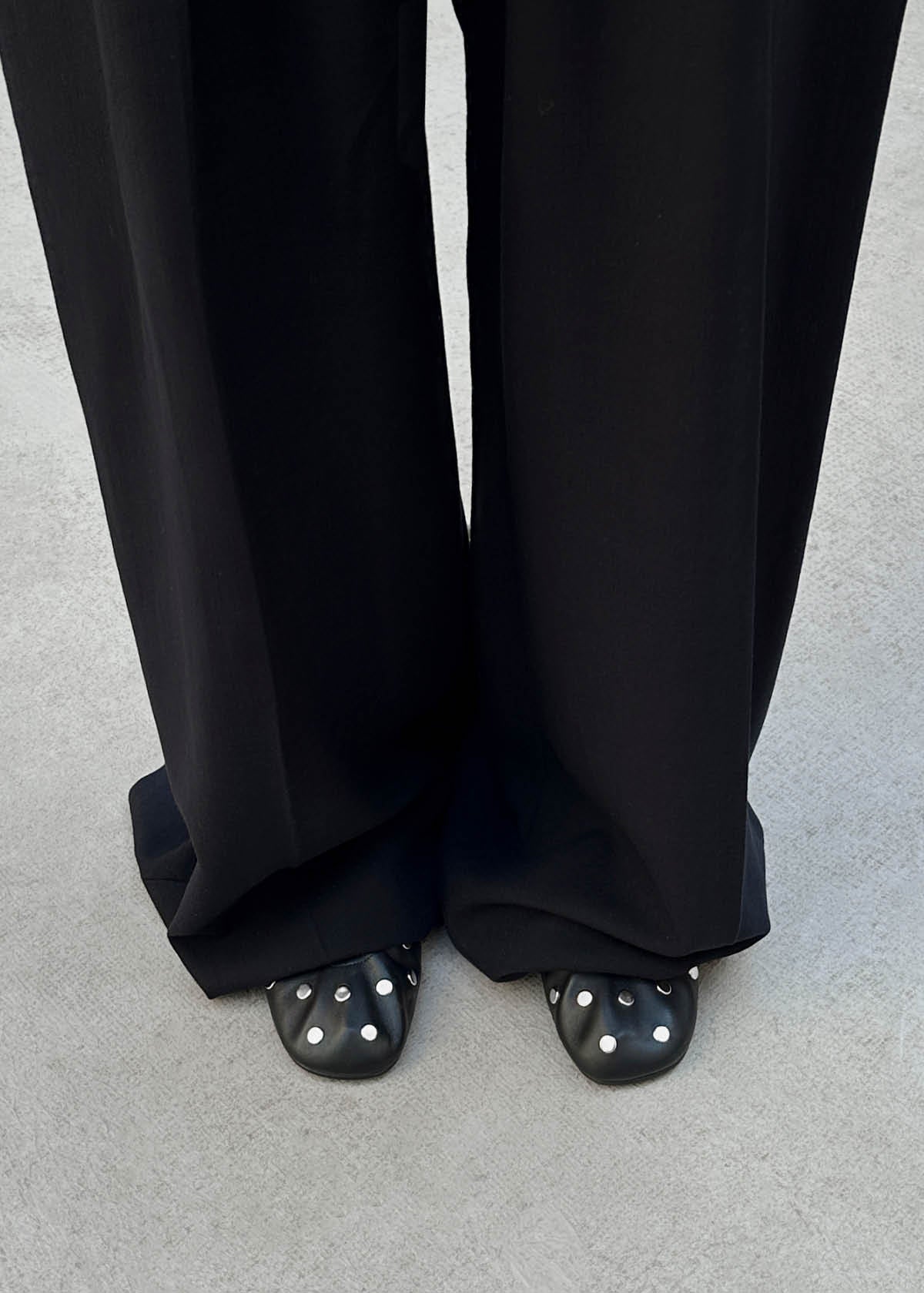 Rosalind All Studs Ballerines en Cuir Noir