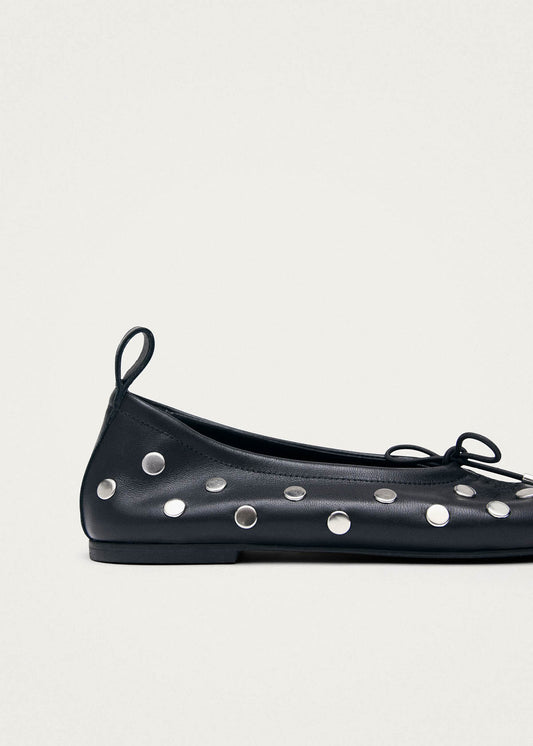 Rosalind All Studs Ballerines en Cuir Noir-image