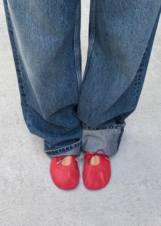 Bailarinas de cuero rojo Rosalind Barefoot-image