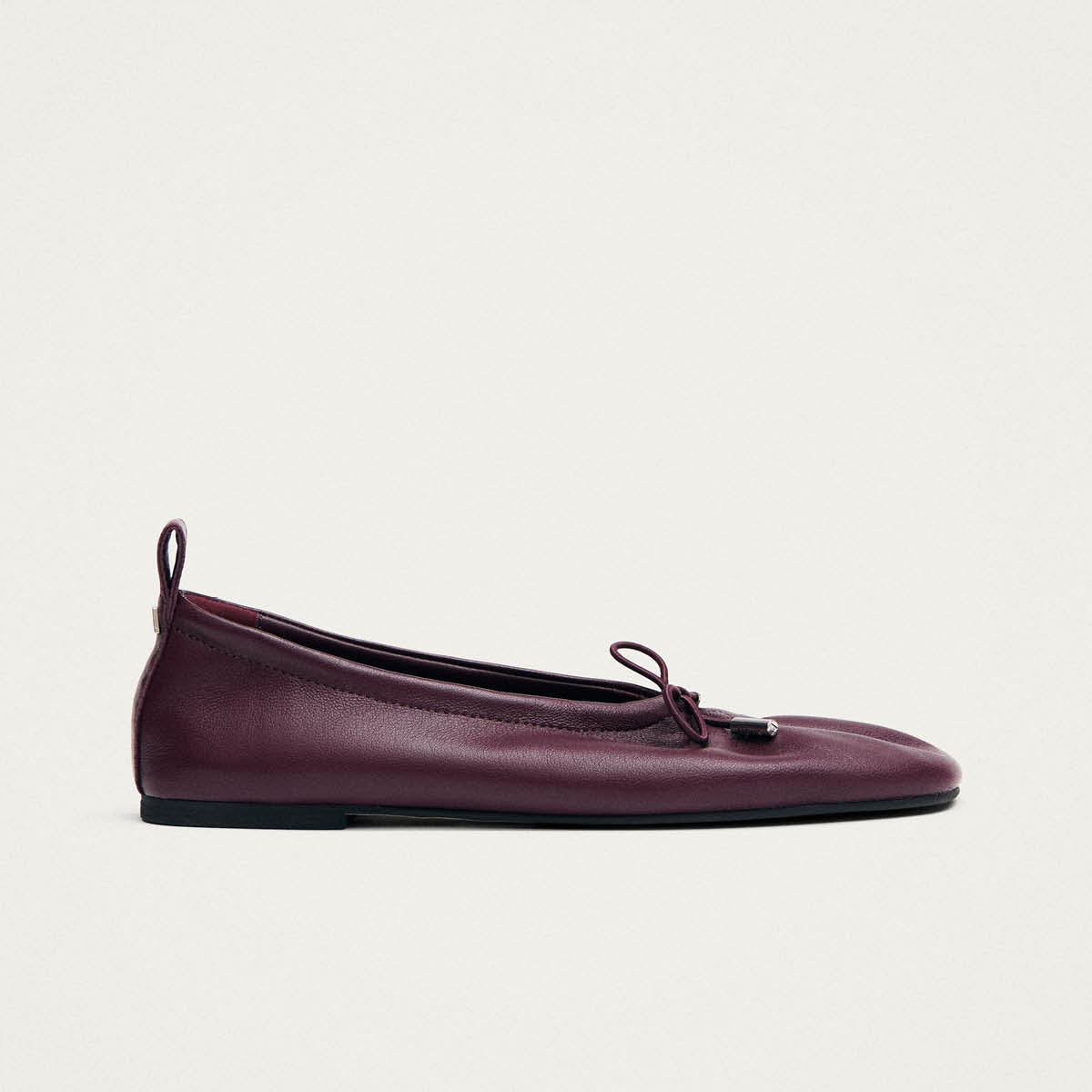 Rosalind Burgundy Leather Ballet Flats