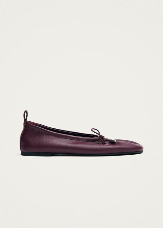 Rosalind Burgundy Leather Ballet Flats-image