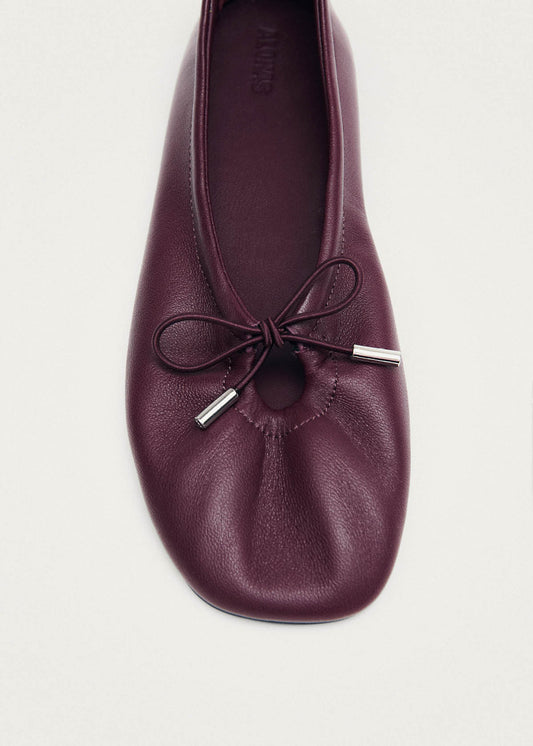 Rosalind Burgundy Leather Ballet Flats-image