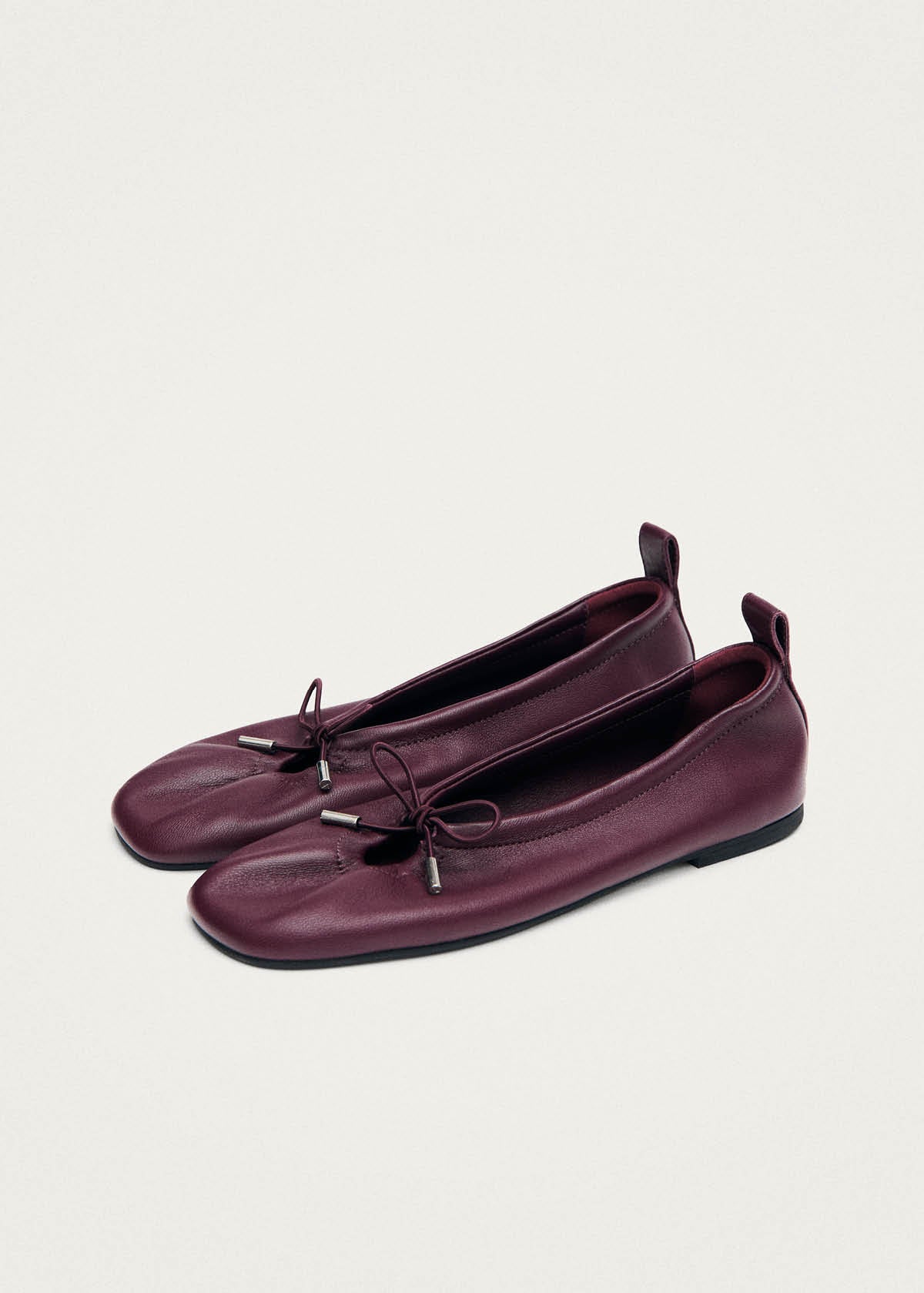 Rosalind Burgundy Leather Ballet Flats