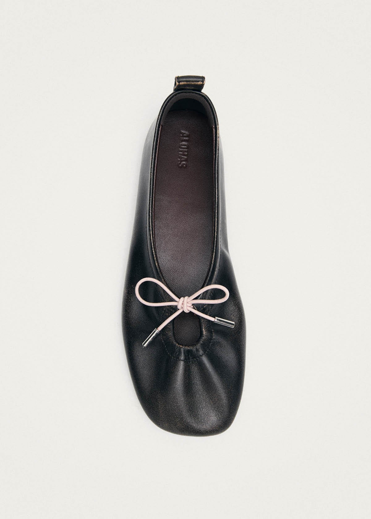 Rosalind Contrast Vintage Effect Brown Leather Ballet Flats