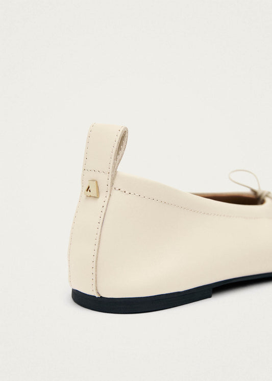 Rosalind Cream Leather Ballet Flats-image