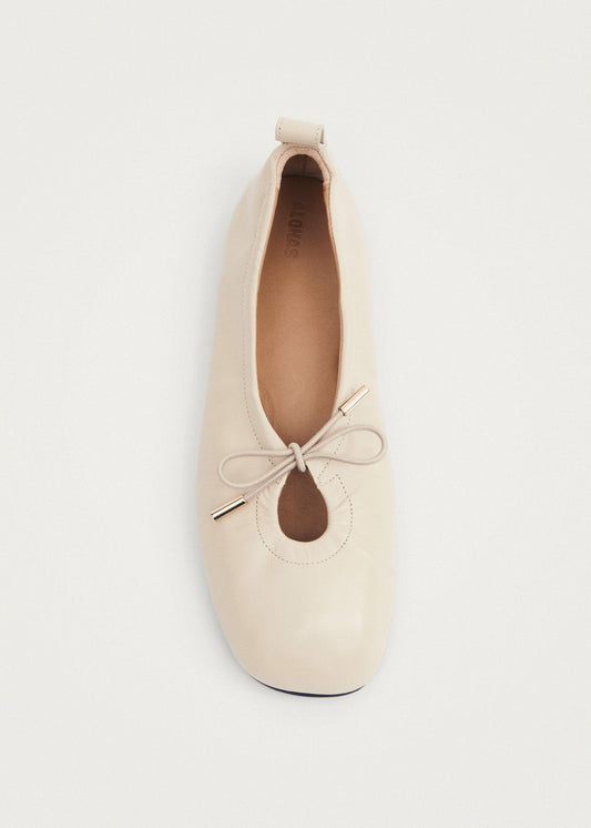 Rosalind Cream Leather Ballet Flats-image
