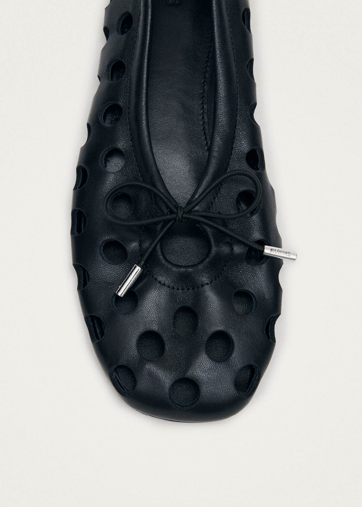 Rosalind Cut Out Black Leather Ballet Flats