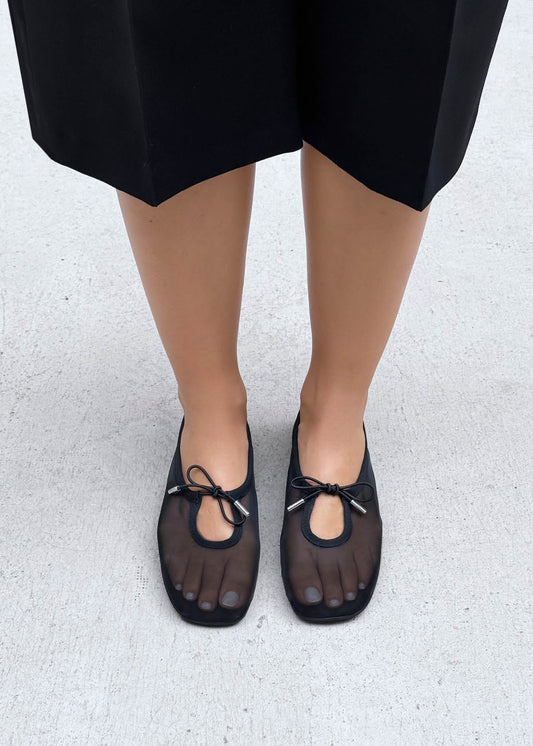 Rosalind Light Mesh Black Ballet Flats-image