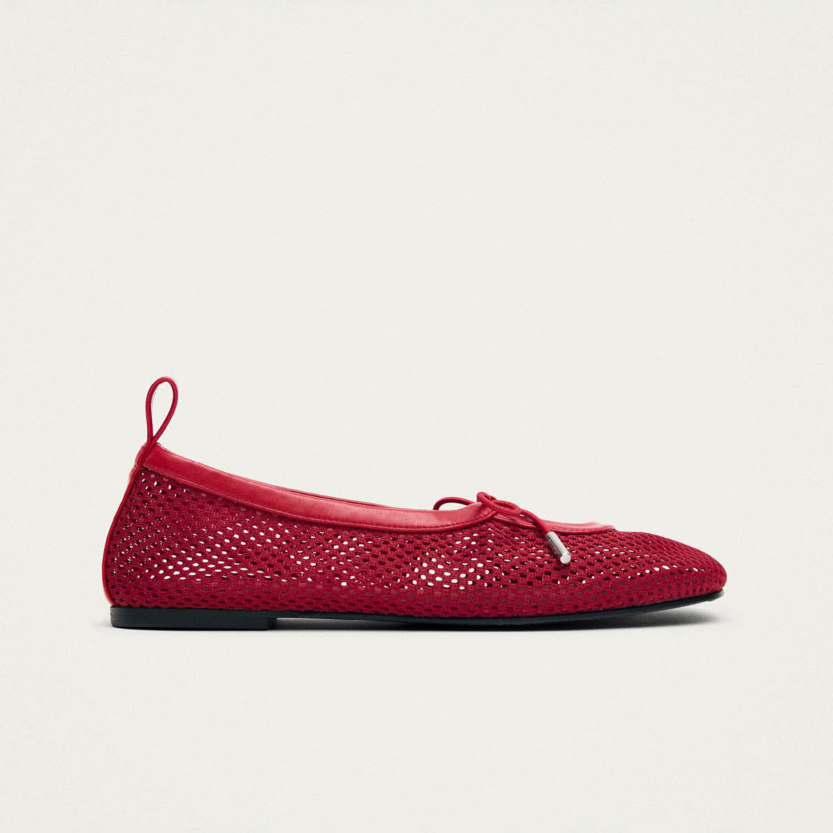 Rosalind Mesh Ballerines en Cuir Rouge