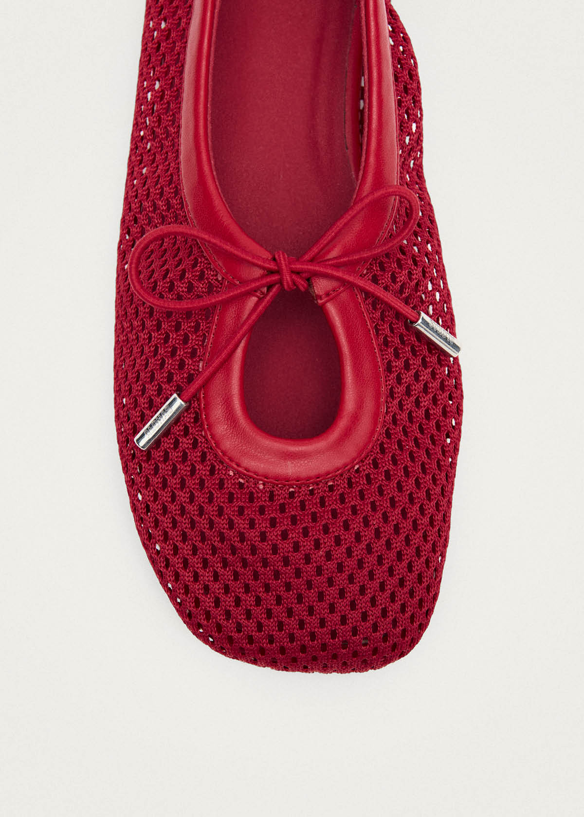 Rosalind Mesh Ballerines en Cuir Rouge
